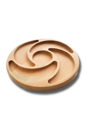 Spiralförmige Snack-Servierplatte aus natürlichem Holz DASCS01 - 4