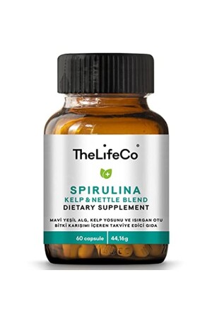 Spirulina Kelp & Brennnessel 60 Kapseln (Stoffwechselbeschleuniger, Entgiftungsprodukt, pflanzliche Proteinquelle) 869991080572-00 - 2