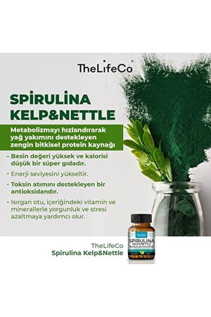 Spirulina Kelp & Brennnessel 60 Kapseln (Stoffwechselbeschleuniger, Entgiftungsprodukt, pflanzliche Proteinquelle) 869991080572-00 - 3