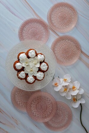 Spitze Rosa Weiß 7-teiliges Kuchen-/Dessert-Set 153. 03. 06. 6952 - 1