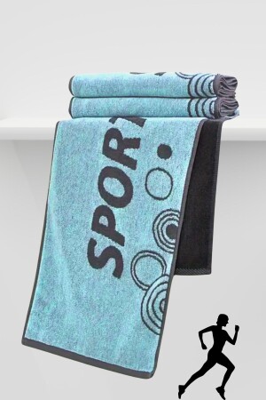Spor Havlusu Jakarlı Turkuaz Gym Fitness Plates Boks Tenis Havlusu %100 Pamuk - Mariva Home