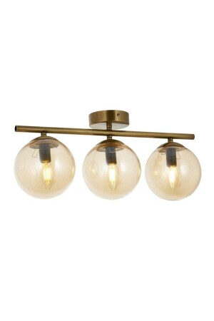 موديل منشطات MNZ-Sport Model Moderns Glop Honey Glass Triple Chandelier 0077-SPRBAL - Lambadar