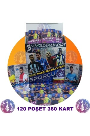 Sporcu Kart Futbolcu Kartları 3'lü Hologram Kart 120 Poşet 360 Kart Kutulu TYC00821008150 - 1