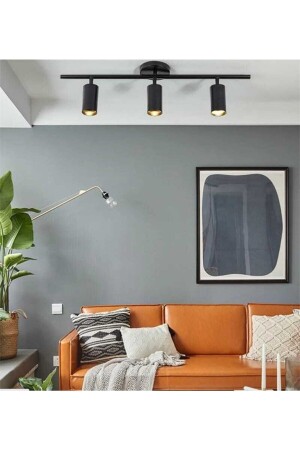 MNZ-Spoti تصميم حديث اللون الأسود (نور النهار) البقعة LED صف مقهى - المطبخ 3-قطع الشنابل SPOTİİ133 - Fer Avize