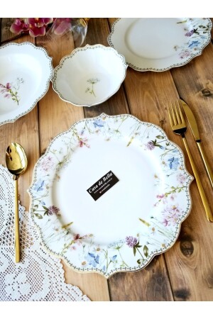 Spring 24 Parça 6 Kişilik Bone China Yemek Takımı TR3678 - 6