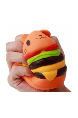 Squishy Big Size Hamburger Drop Toy Sukushi Toy Hamburger Höhe 9 cm mit Schlüsselanhänger - 3