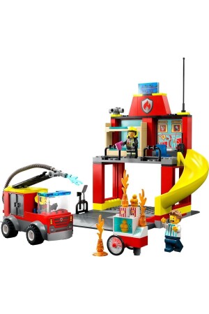 ® Stadtfeuerwache und Feuerwehrauto 60375 – Bauset für Kinder ab 4 Jahren (153 Teile) - 4