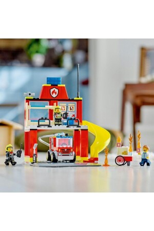 ® Stadtfeuerwache und Feuerwehrauto 60375 – Bauset für Kinder ab 4 Jahren (153 Teile) Lego 60375 - 5
