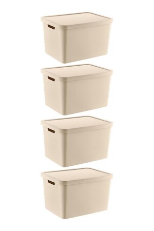 Stafi Mehrzweckbox mit Deckel, 18 l, 4er-Set, Latte TRN-236SET2 - 2