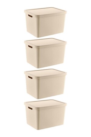 Stafi Mehrzweckbox mit Deckel, 18 l, 4er-Set, Latte TRN-236SET2 - 1