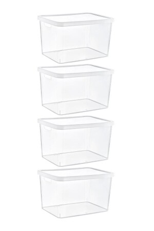 Stafi Mehrzweckbox mit Deckel, 18 l, 4er-Set, transparent, TRN-245SET3 - 1