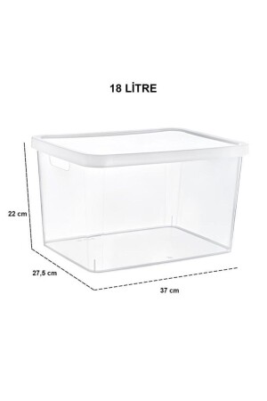 Stafi Mehrzweckbox mit Deckel, 18 l, 4er-Set, transparent, TRN-245SET3 - 3