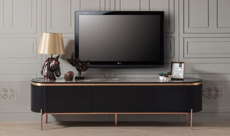 منز-مود أسود البرونز التلفزيون stand - Cadde Yıldız