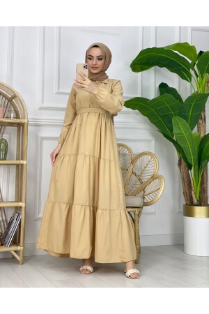 Standart Yaka Düğmeli Elbise GMLK76*-S - Hera Fashion