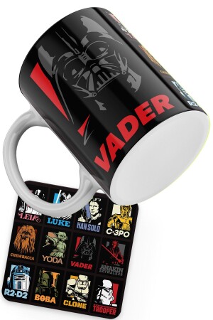 Star Wars-Serie Vader bedruckte Porzellantasse; - 1