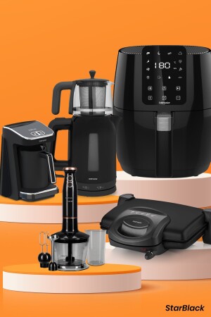 Starblack 21 Parça Airfryer Sıcak Hava Fritöz Avantajlı Elektronik Evlilik Paketi Mutfak Çeyiz Seti BY-5738 - 2