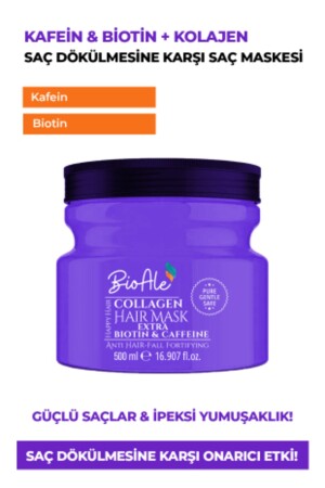 Stärkende Maske gegen Haarausfall Kollagen + Biotin + Koffein 500 ml GSTH-4 - 1