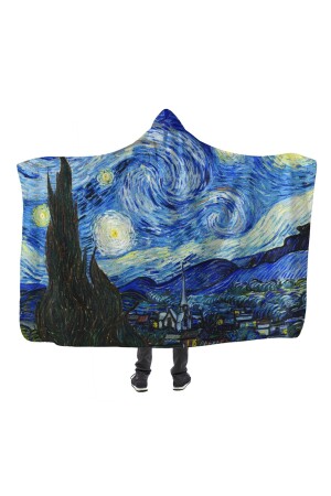 Starry Night Unisex Kapşonlu Battaniye KP-starry-night - 1