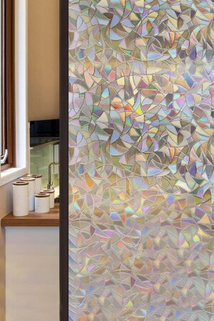 Statische Glasfolie – 3D-Regenbogen-Fensterfolie – 46 x 100 cm - 1