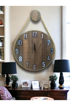 ملون من الفضة - ساعة خشبية مزخرفة مع ساعة الحبل - الحائط - الحائط - الحائط - الحائط - الحائط - Ste Desing