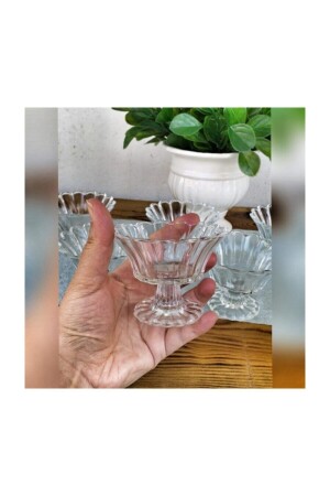 Stehende Snackschale aus Kristallglas, Zuckerdose, 6-teilig, schlichtes Glas, vergoldete Glasschale, Präsentations-Snack-Set aus Glas 499964371 - 4