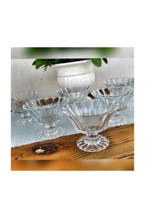 Stehende Snackschale aus Kristallglas, Zuckerdose, 6-teilig, schlichtes Glas, vergoldete Glasschale, Präsentations-Snack-Set aus Glas 499964371 - 6