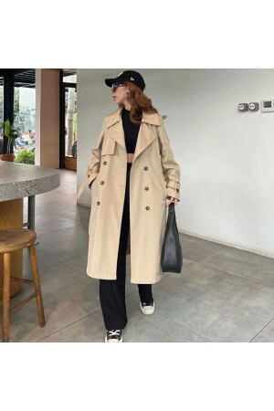 Steinfarbener Trenchcoat - 1