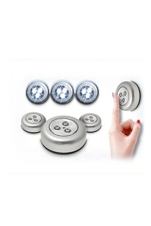 Stick Kablosuz Spot Lamba Pilli 3 Ledli Yapışkanlı Spot Lamba ( 3 Adet ) - Yayke