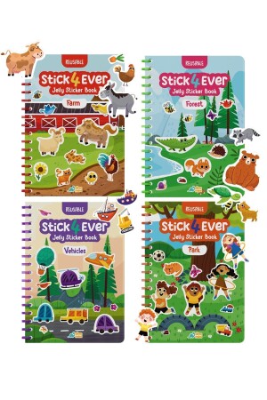 Stick4ever Tak Çıkar Jelly Sticker Kitabı Seti - Tükenmeyen Sticker (4 KİTAP) - 1