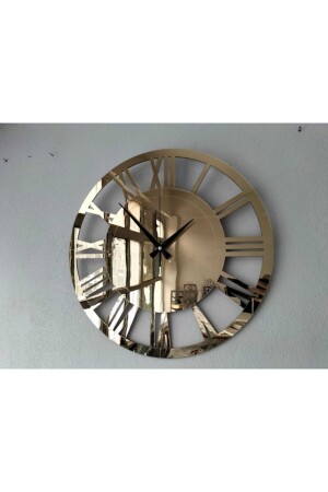 Stilvolle und moderne dekorative Wanduhr mit goldverspiegelten römischen Ziffern aus Plexiglas auf MDF, 50 x 50 cm, Zyk384065012 - 4