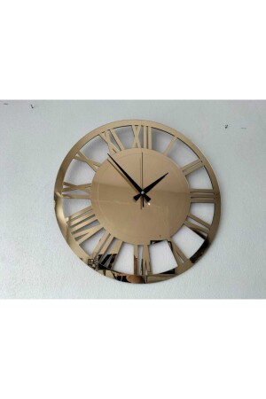 Stilvolle und moderne dekorative Wanduhr mit goldverspiegelten römischen Ziffern aus Plexiglas auf MDF, 50 x 50 cm, Zyk384065012 - 5