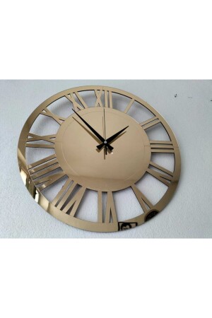 Stilvolle und moderne dekorative Wanduhr mit goldverspiegelten römischen Ziffern aus Plexiglas auf MDF, 50 x 50 cm, Zyk384065012 - 6