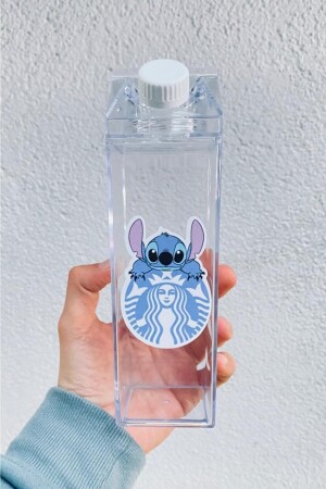 Stitch Wasserflasche 500 ml Mica Milk Box Design Wasser Kaffee Getränkeflasche Hello Kitty Starbucks Matara Yushi-MATARA-STITCH - 4