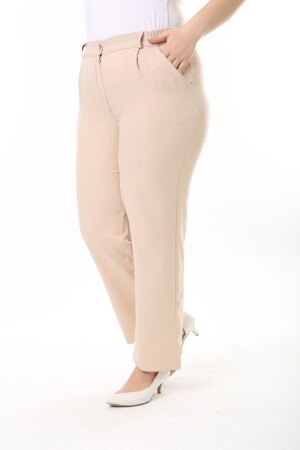 Stoffhose mit weitem Bein und elastischem Bund in Übergröße - Era Lisa