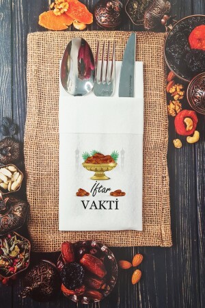 Stoffstrukturierte Iftar-Zeit-Ramadan-Serviette, Taschenserviette, 6 Stück - 1