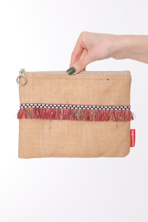 Stofftasche Jute Clutch Stofftasche Portemonnaie - 3