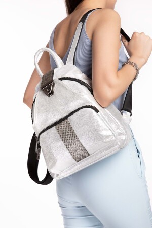 Stone Detaillierter Tagesrucksack für Damen Ald. 1250 - Silber - 3