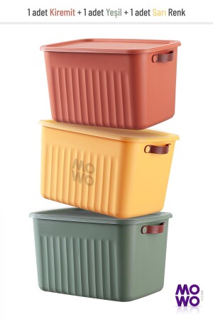 Storage Box Mix 15 Lt Çok Amaçlı Düzenleyici Kapaklı Kutu, Dekoratif Saklama Kutusu, Organizer MOWO-03-013-3 - 3