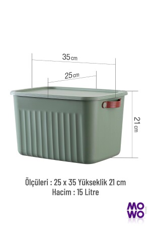 Storage Box Mix 15 Lt Çok Amaçlı Düzenleyici Kapaklı Kutu, Dekoratif Saklama Kutusu, Organizer MOWO-03-013-3 - 5