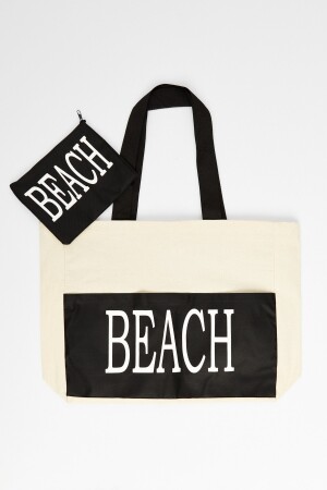 Strandtasche „Beach Written“ für Damen, cremefarben, 45 x 50 cm, MM0008923 - 2