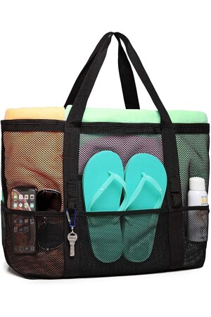 Strandtasche, Picknicktasche, große Sandabweisende Damen-Strandtasche mit mehreren Taschen - 1