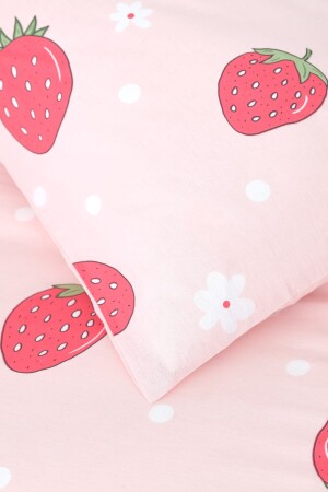 Strawberry Pembe %100 Pamuk Çift Kişilik Nevresim Yastık Seti 160.02.01.0736 - 5