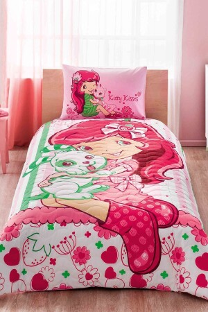 Strawberry Shortcake Tek Kişilik Lisanslı Ranforce Kapitone Nevresim Takımı 60101497 - Taç