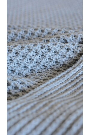 Strickdecke Esila Grau Double (200x220 cm) - 4