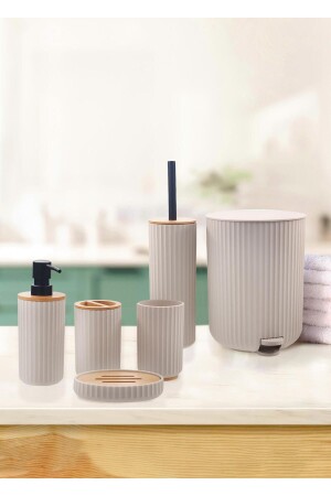 Stripe Badeset Creme 6-teilig - 3