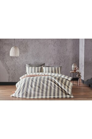 Stripe Zen Bettbezug-Set Grau – Doppelbett 2Q9NTKSTRP0020085 - 3