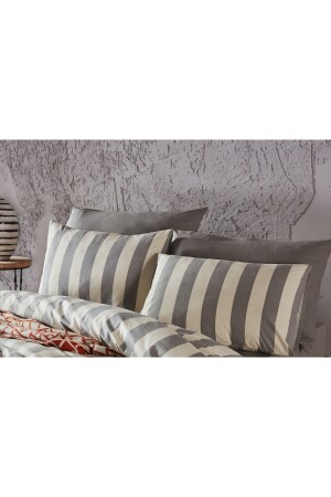 Stripe Zen Bettbezug-Set Grau – Doppelbett 2Q9NTKSTRP0020085 - 5