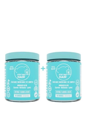 Strong Hair Gummy Vitamin – Kaubares Haarvitamin mit Biotin, 60 Stück, 2er-Pack - 2