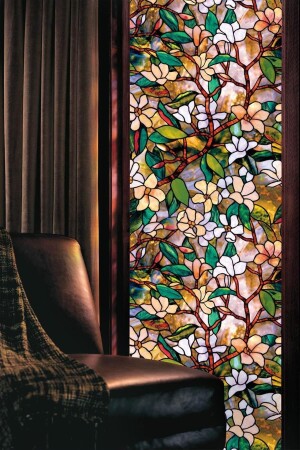 Strukturierte statische 3D-Fensterfolie Magnolia – 46 x 200 cm - 1