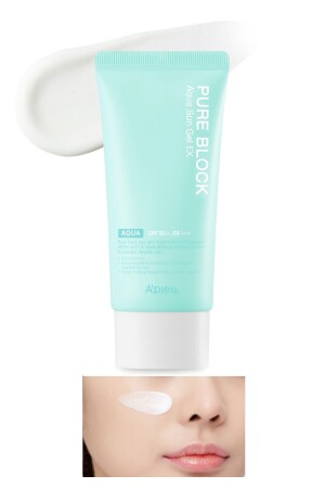 Wasserbasierter, feuchtigkeitsspendender, leichter Sonnenschutz SPF50+/PA+++ 50 ml APIEU Pure Block Aqua Sun Gel Ex 5808 - Missha